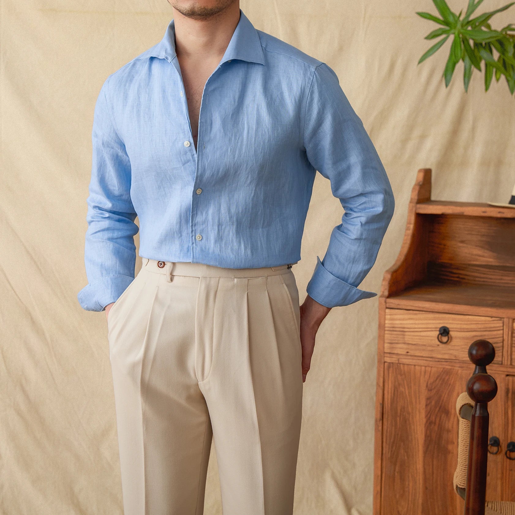 men linen dress shirt, slim fit linen shirt men, premium linen shirt, men summer dress shirt, elegant men linen shirt