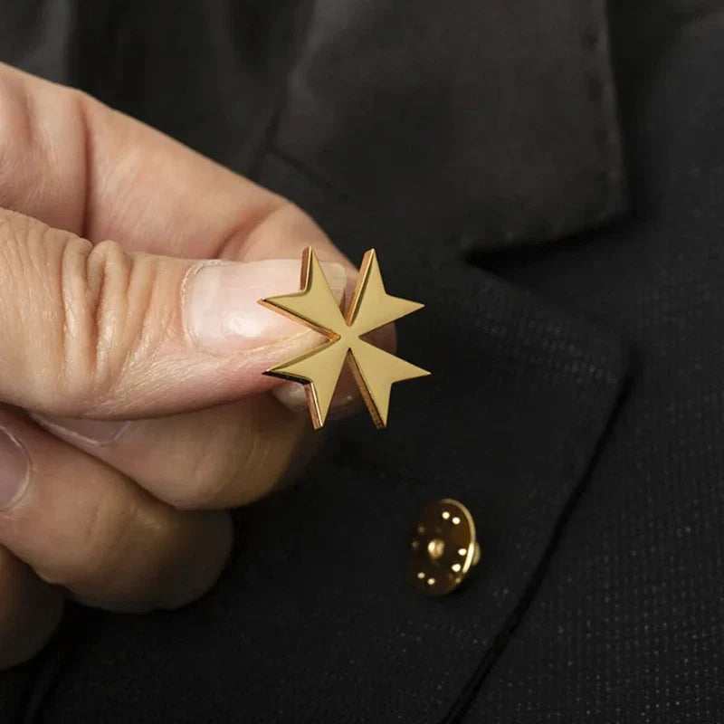 men’s suit brooch, men’s lapel pin, Maltese Cross Suit Brooch, Maltese cross brooch, Maltese Cross, formal men’s accessories, Cross Suit Brooch, classic suit brooch
