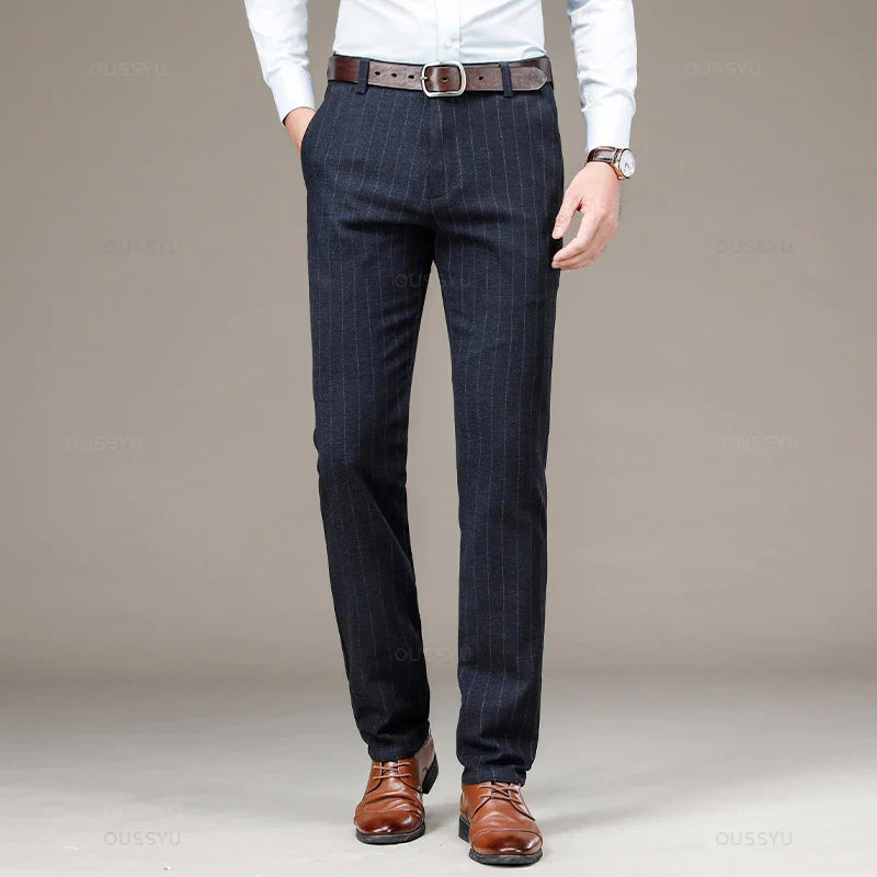 men’s striped dress trousers, formal men’s pants, english style trousers, men’s tailored trousers, classic men’s pants
