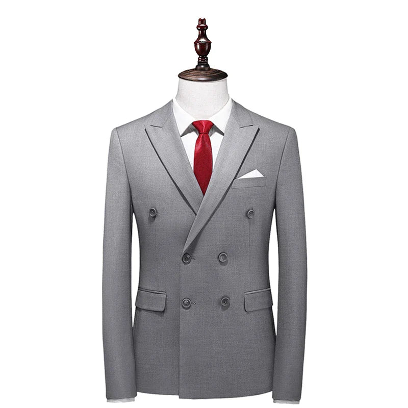 double-breasted blazer, men’s elegant blazer, Maximus blazer, smart casual menswear, polyester viscose blazer