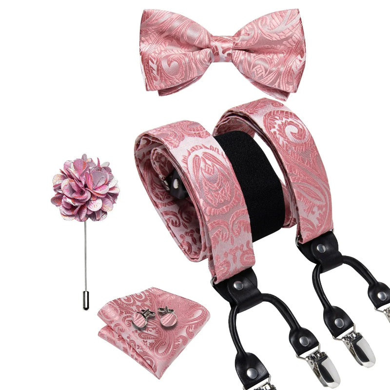 suspenders and bow tie set, Suspenders, patterned suspenders, men’s suspenders set, men’s suspenders, men’s luxury suspenders set, men’s formal accessories set, men’s fashion accessories