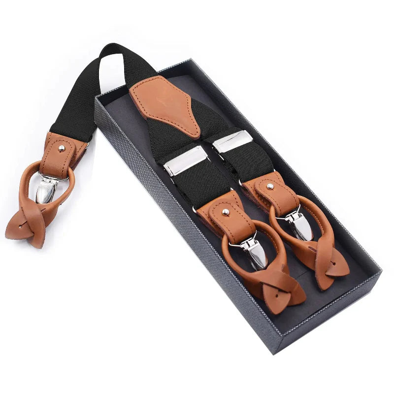 men’s elegant suspenders, leather suspenders for men, adjustable men’s suspenders, formal men’s suspenders, men’s fashion accessories, Suspenders, men’s suspenders