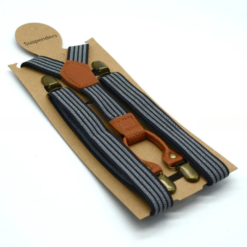 Suspenders, modern men’s suspenders, men’s suspenders, men’s striped suspenders, men’s fashion suspenders, formal men’s accessories, elastic suspenders