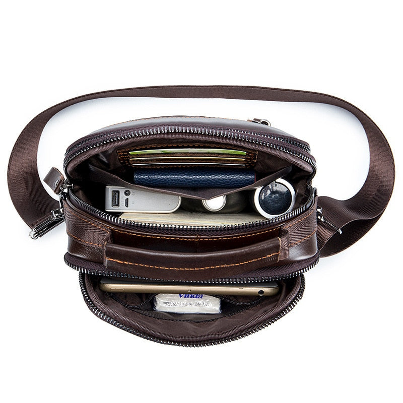 Bolsa Masculina de Couro Genuíno 
