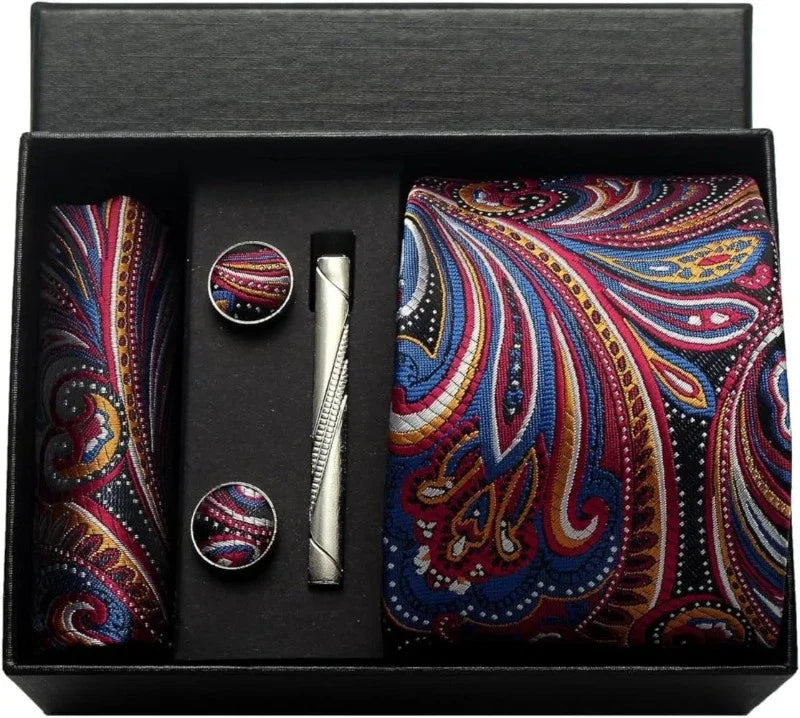 Tie Set, Tie, silk tie set for men, Silk Tie Set, Silk Tie, silk patterned tie set, men’s silk tie set, maximus men accessories, luxury men accessories, formal tie gift box