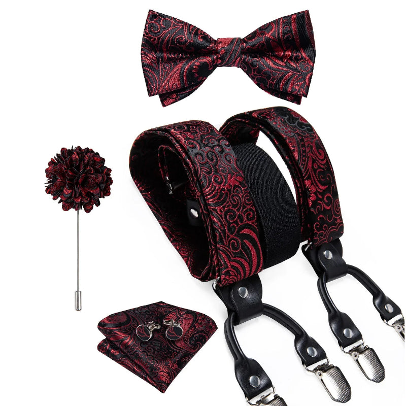 suspenders and bow tie set, Suspenders, patterned suspenders, men’s suspenders set, men’s suspenders, men’s luxury suspenders set, men’s formal accessories set, men’s fashion accessories