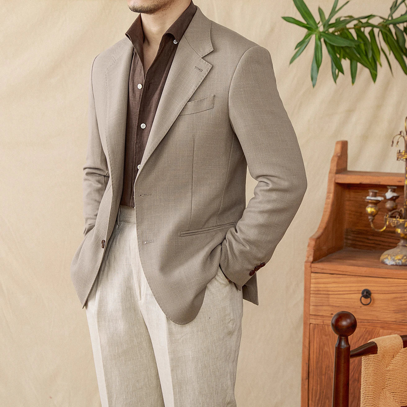 linen slim blazer, men linen blazer, italian style blazer, summer formal blazer, casual chic blazer