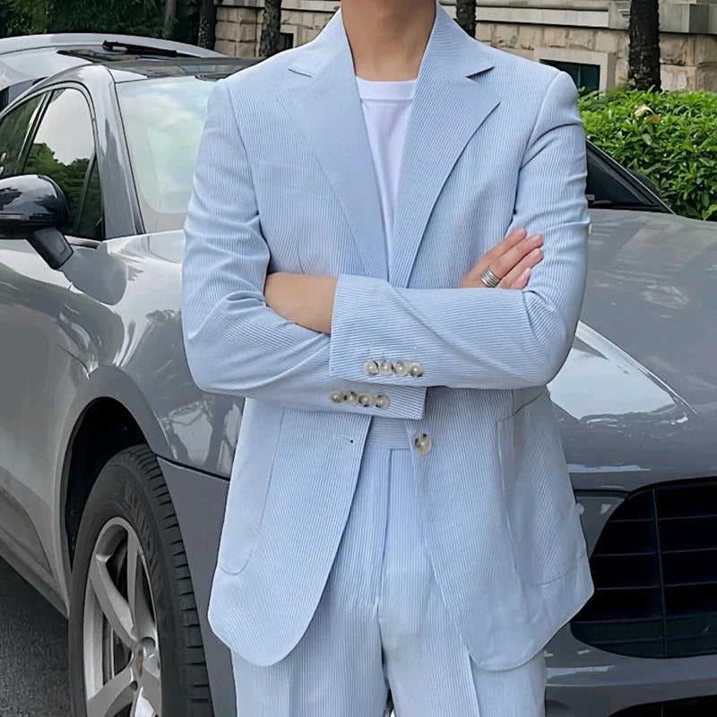 vintage two piece suit, slim fit men’s suit, elegant casual suit, modern vintage men’s suit, stylish two piece suit