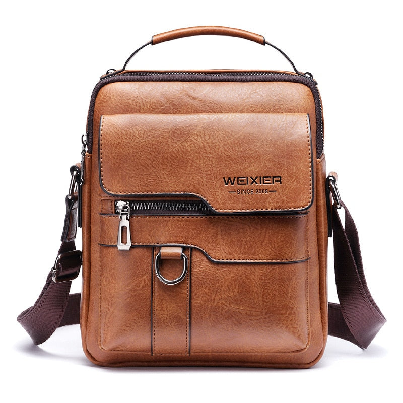 Bolsa Transversal Masculina de Couro 