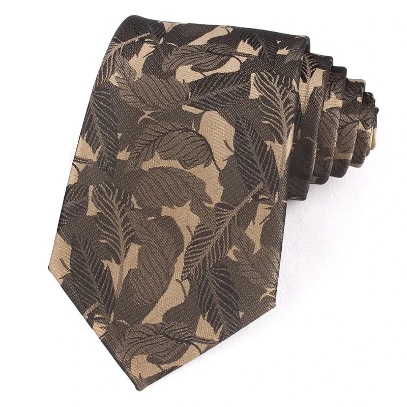 Tie, premium polyester tie, Patterned Tie, Maximus tie, formal floral tie, floral patterned tie for men, elegant men’s necktie, brown floral tie, Brown Floral Patterned Tie