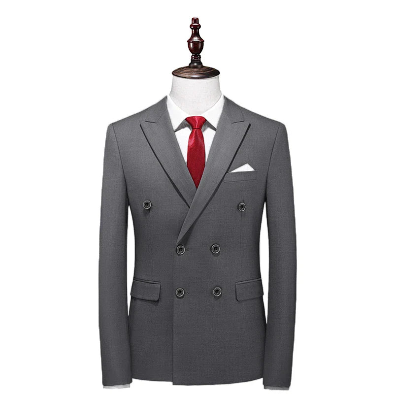 double-breasted blazer, men’s elegant blazer, Maximus blazer, smart casual menswear, polyester viscose blazer