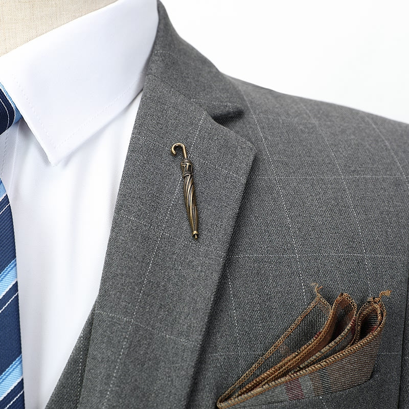 elegant suit, Maximus suit, striped men’s suit, classic men’s suit, men’s suit, three piece slim fit suit, modern three piece suit, complete three piece suit, three piece suit, suit