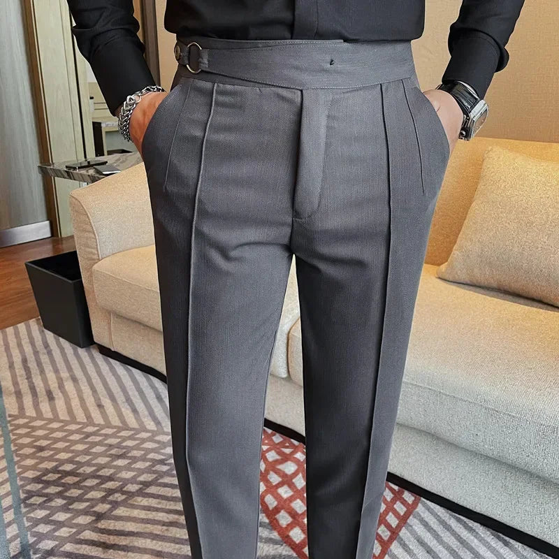 men’s slim tailored trousers, slim fit dress pants, smart casual men’s trousers, men’s tailored pants, modern men’s trousers