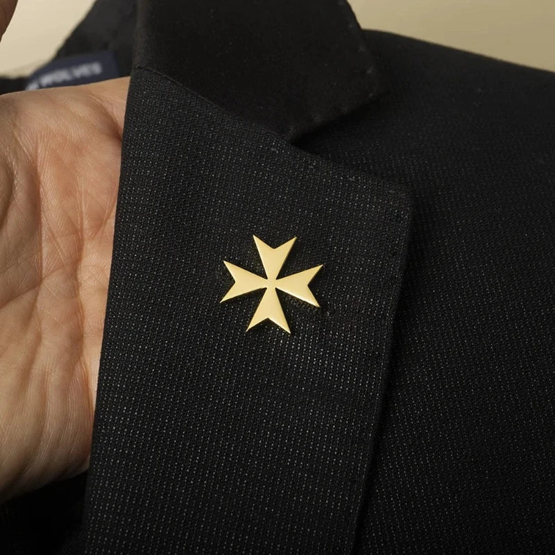men’s suit brooch, men’s lapel pin, Maltese Cross Suit Brooch, Maltese cross brooch, Maltese Cross, formal men’s accessories, Cross Suit Brooch, classic suit brooch