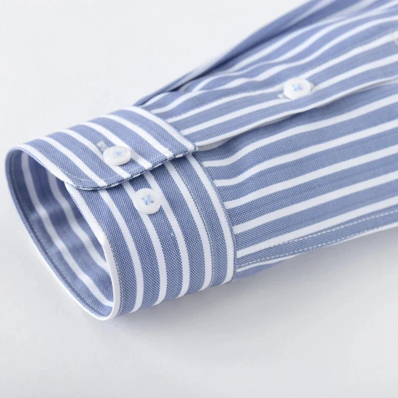 men striped dress shirt, smart casual men shirt, striped formal shirt men, modern men dress shirt, premium men shirt