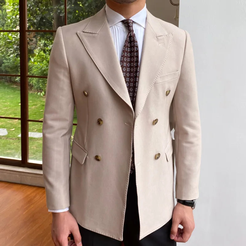 men's double-breasted blazer, English style blazer, Maximus blazer, slim fit men's blazer, premium men's fashion