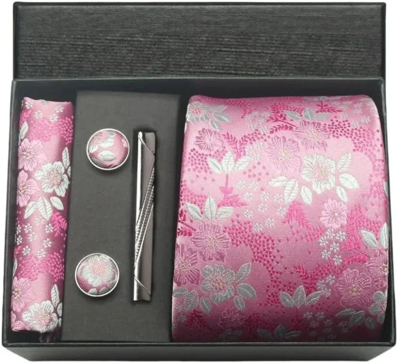 Tie Set, Tie, silk tie set for men, Silk Tie Set, Silk Tie, silk patterned tie set, men’s silk tie set, maximus men accessories, luxury men accessories, formal tie gift box