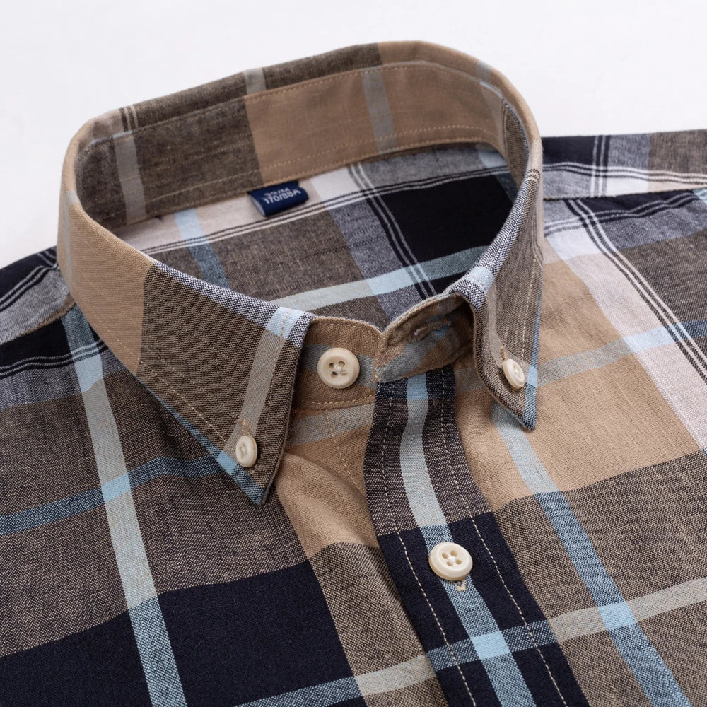 men checkered cotton dress shirt, cotton dress shirt men, formal men shirt, classic checkered shirt, premium menswear