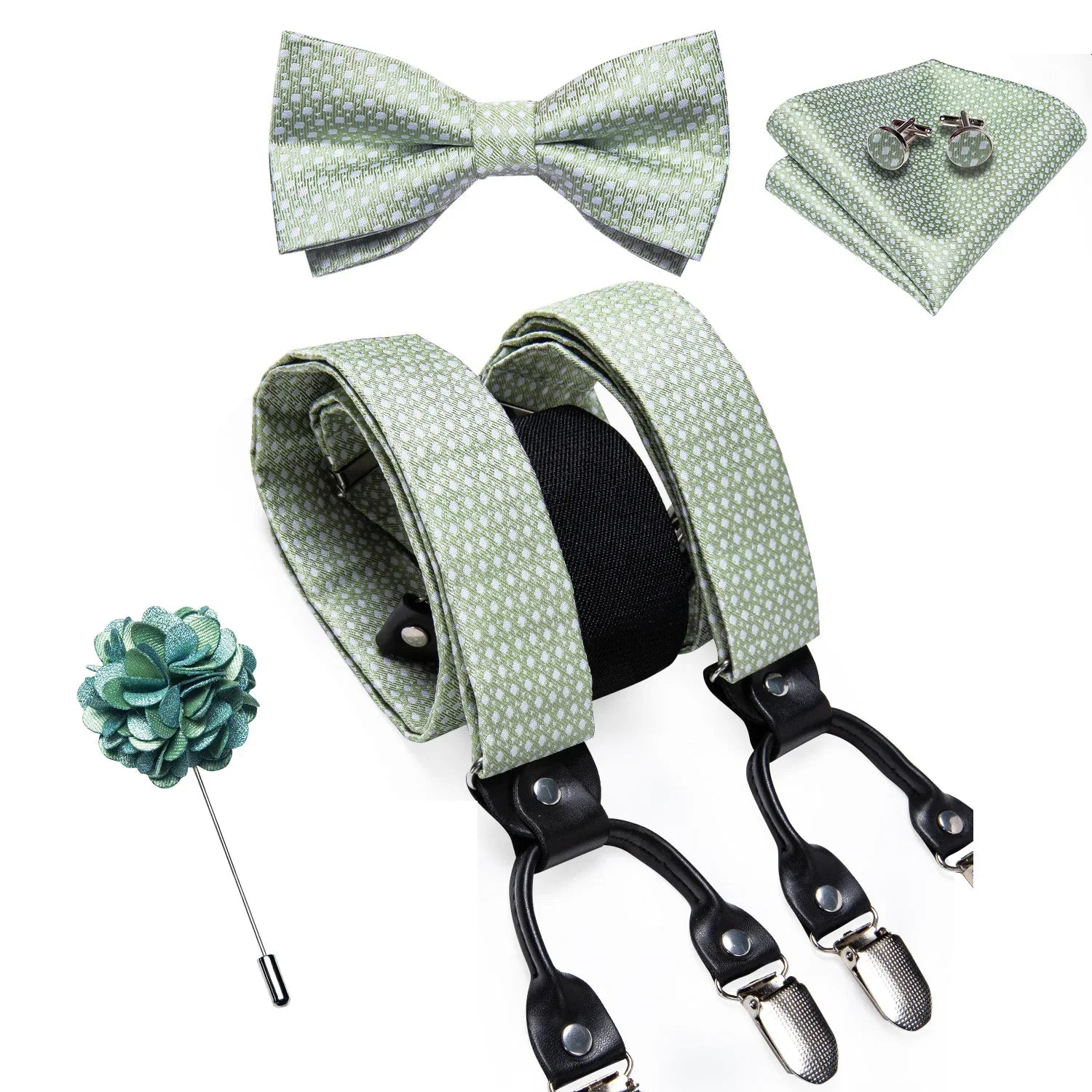 suspenders and bow tie set, Suspenders, patterned suspenders, men’s suspenders set, men’s suspenders, men’s luxury suspenders set, men’s formal accessories set, men’s fashion accessories