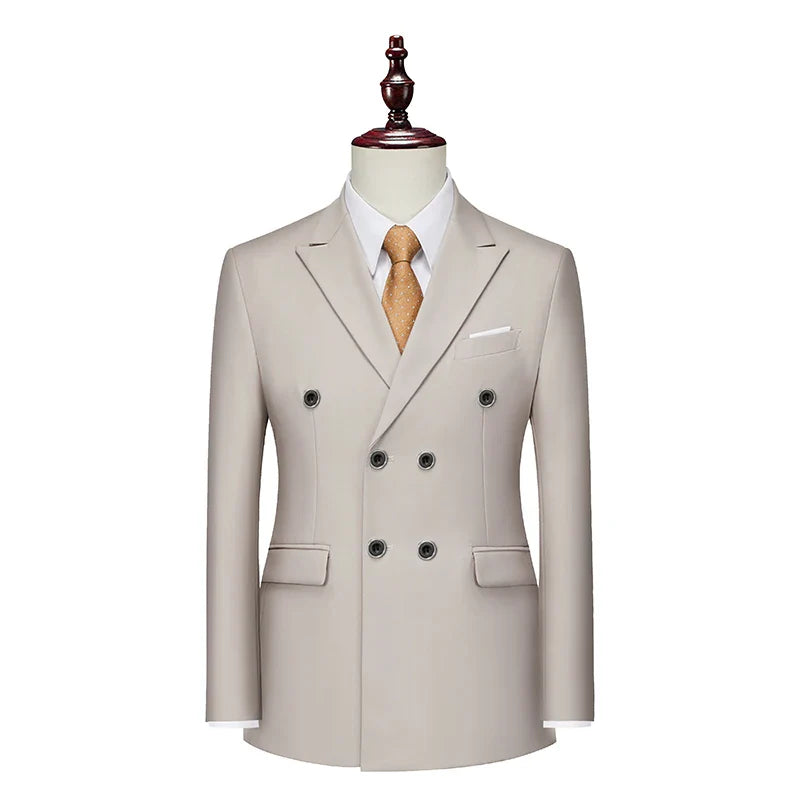 double-breasted blazer, men’s elegant blazer, Maximus blazer, smart casual menswear, polyester viscose blazer