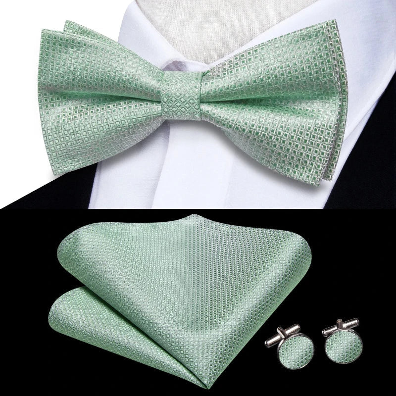mint green bow tie set, men’s bow tie set, formal men accessories, bow tie and pocket square set, maximus men accessories
