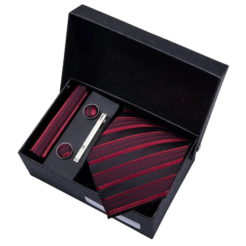 Tie Set, Tie, Striped Tie Set, striped tie gift box, Striped Tie, men’s striped tie set, men striped tie set, maximus men accessories, formal men accessories