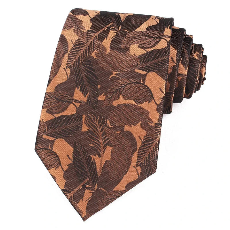 Tie, premium polyester tie, Patterned Tie, Maximus tie, formal floral tie, floral patterned tie for men, elegant men’s necktie, brown floral tie, Brown Floral Patterned Tie