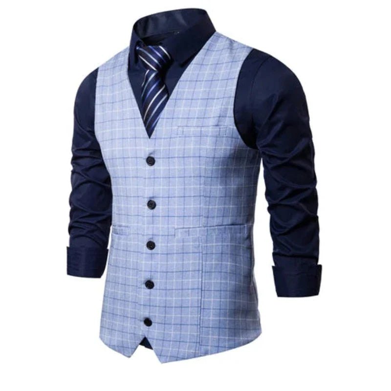 men’s formal vest, plaid vest men, men’s waistcoat formal, classic plaid vest, Maximus vest