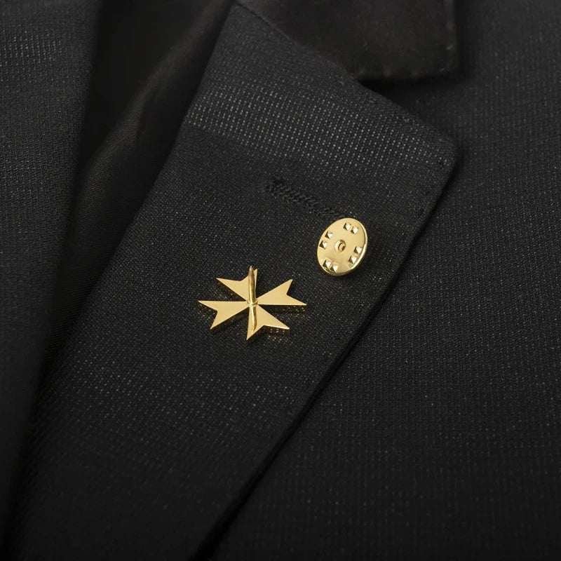 men’s suit brooch, men’s lapel pin, Maltese Cross Suit Brooch, Maltese cross brooch, Maltese Cross, formal men’s accessories, Cross Suit Brooch, classic suit brooch