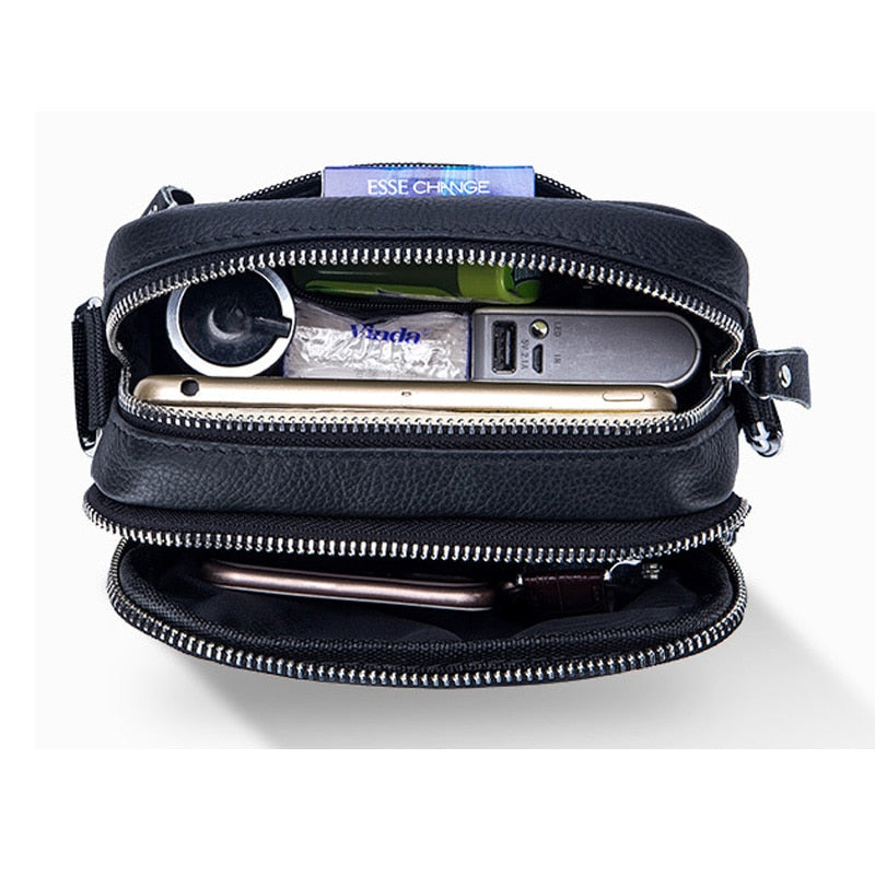 Bolsa Masculina de Couro Genuíno 