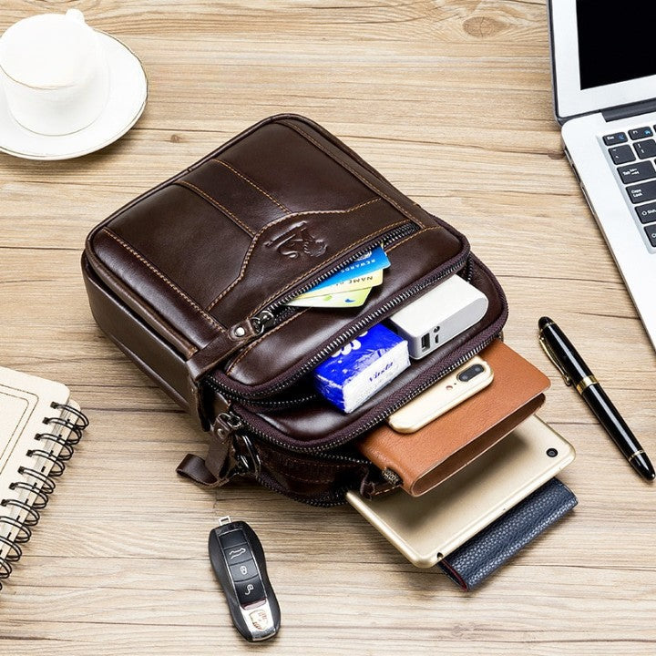 Bolsa Masculina de Couro Genuíno 