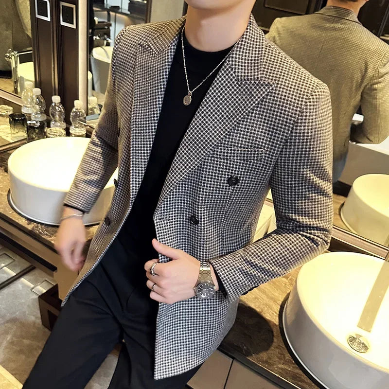 Blazer, blazer masculino, blazer de lã, blazer transpassado, Blazer Masculino Britânico Transpassado Maximus