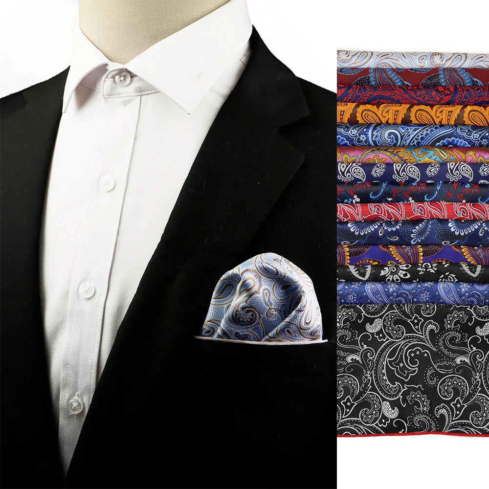 Patterned men’s pocket square, modern pocket square for suits, polyester pocket square, wedding pocket square, stylish men’s suit accessory