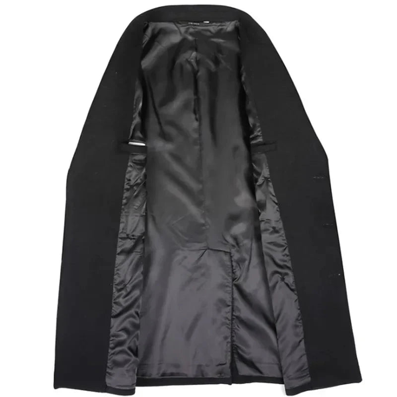 Double breasted men’s overcoat, peak lapel coat men, wool blend overcoat men, elegant winter coat men, stylish men’s outerwear