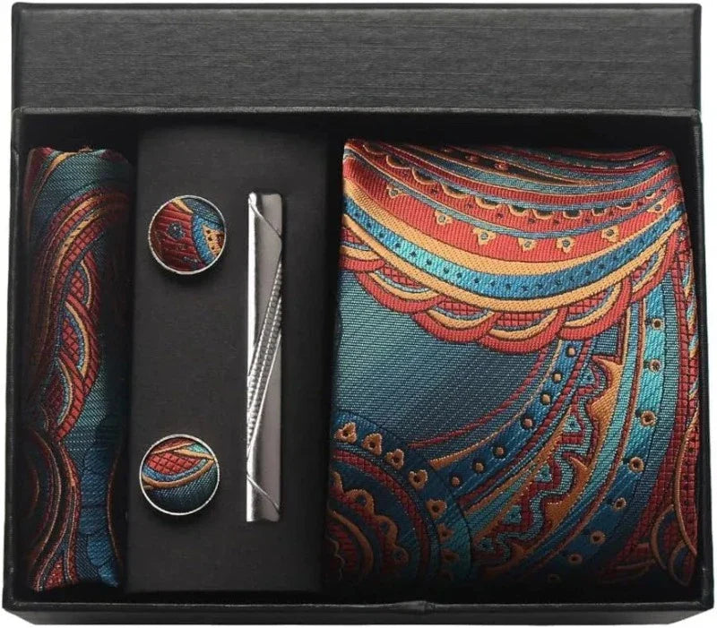 Tie Set, Tie, silk tie set for men, Silk Tie Set, Silk Tie, silk patterned tie set, men’s silk tie set, maximus men accessories, luxury men accessories, formal tie gift box