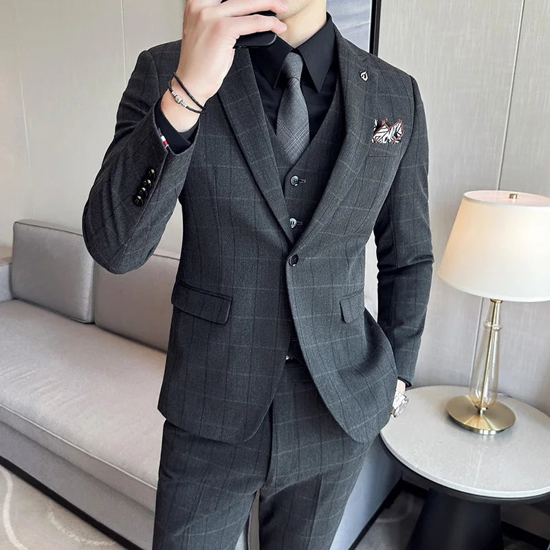 suit, stylish menswear, men’s suit, Men’s Checkered Suit, Men’s Checkered Style Suit, mens formal suit, checkered suit