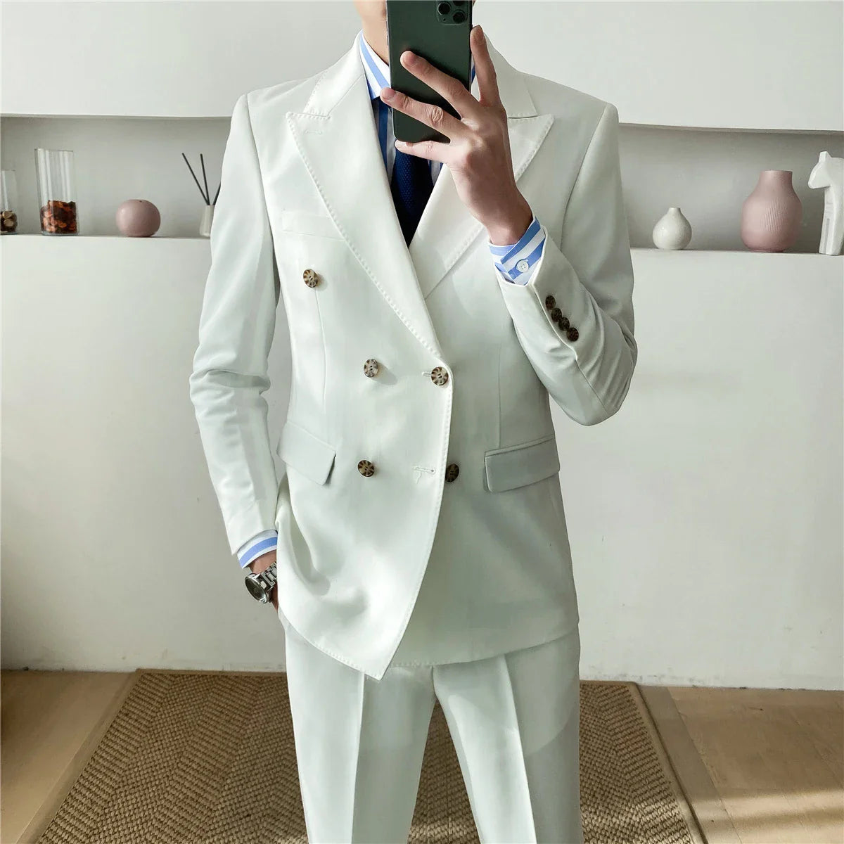 english double-breasted suit, british style men’s suit, slim fit formal suit, elegant men’s outfit, Maximus men’s fashion