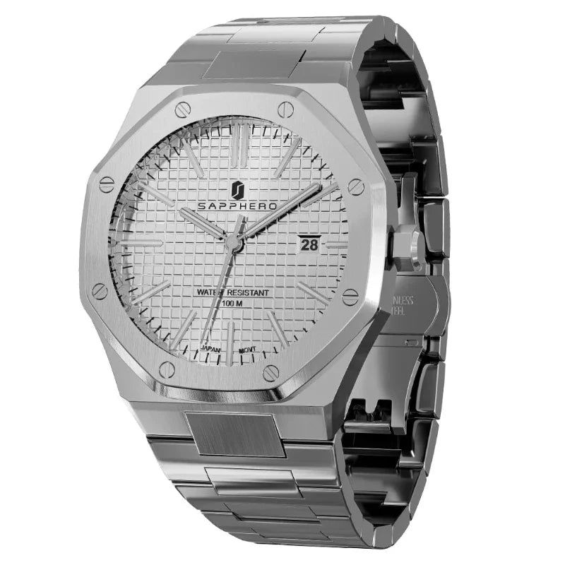 Wristwatch, stainless steel luxury watch, sapphire men’s wrist watch, Quartz Wristwatch, Octagonal men’s watch, Men’s Wristwatch, Men’s Sapphire Wristwatch, Men’s Quartz Wristwatch, Men’s Octagonal Sapphire Wristwatch, luxury men’s wristwatch