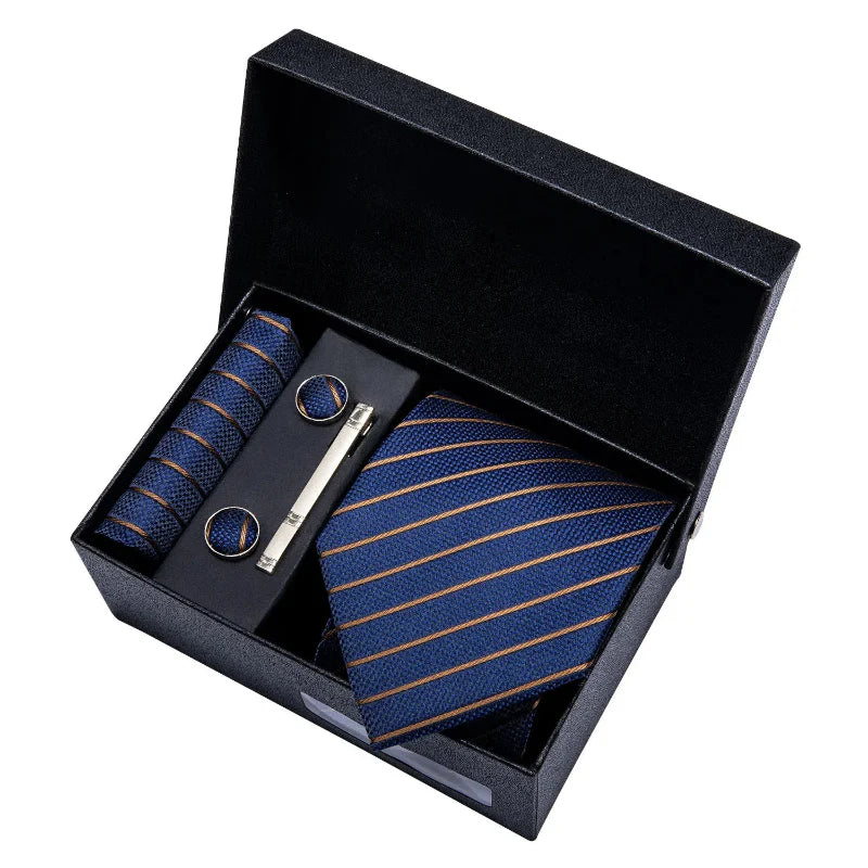Tie Set, Tie, Striped Tie Set, striped tie gift box, Striped Tie, men’s striped tie set, men striped tie set, maximus men accessories, formal men accessories