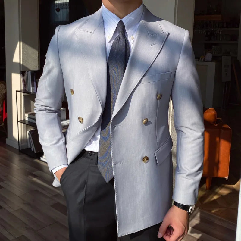 men's double-breasted blazer, English style blazer, Maximus blazer, slim fit men's blazer, premium men's fashion