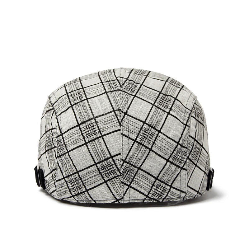 vintage men’s hat, Plaid men’s beret, Men’s Plaid Beret, Men’s Beret, cotton beret men, casual stylish cap, Beret, adjustable men’s beret
