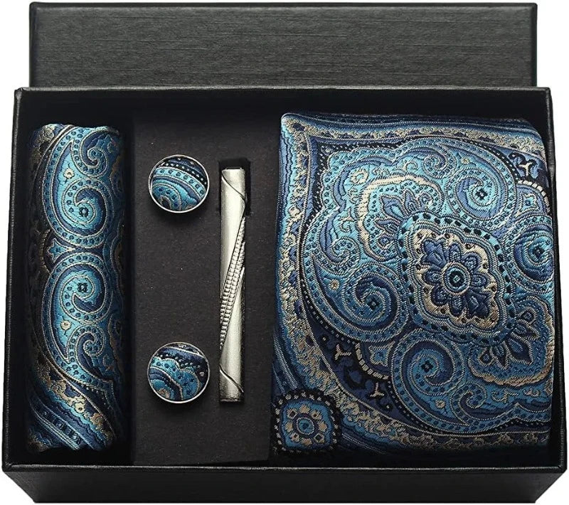Tie Set, Tie, silk tie set for men, Silk Tie Set, Silk Tie, silk patterned tie set, men’s silk tie set, maximus men accessories, luxury men accessories, formal tie gift box