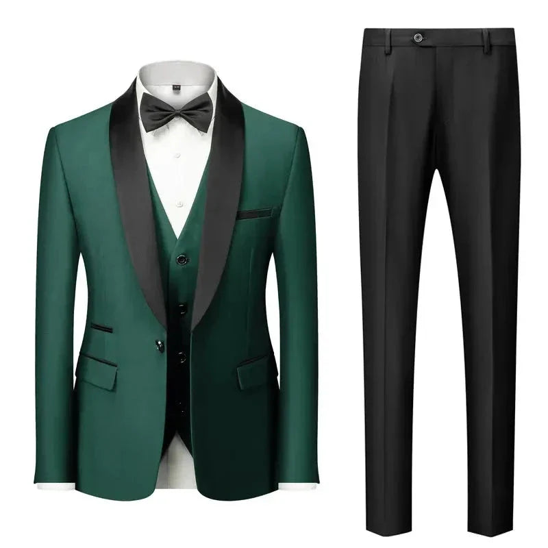 men’s tuxedo, slim fit tuxedo, formal three piece suit, elegant men’s suit, luxury tuxedo