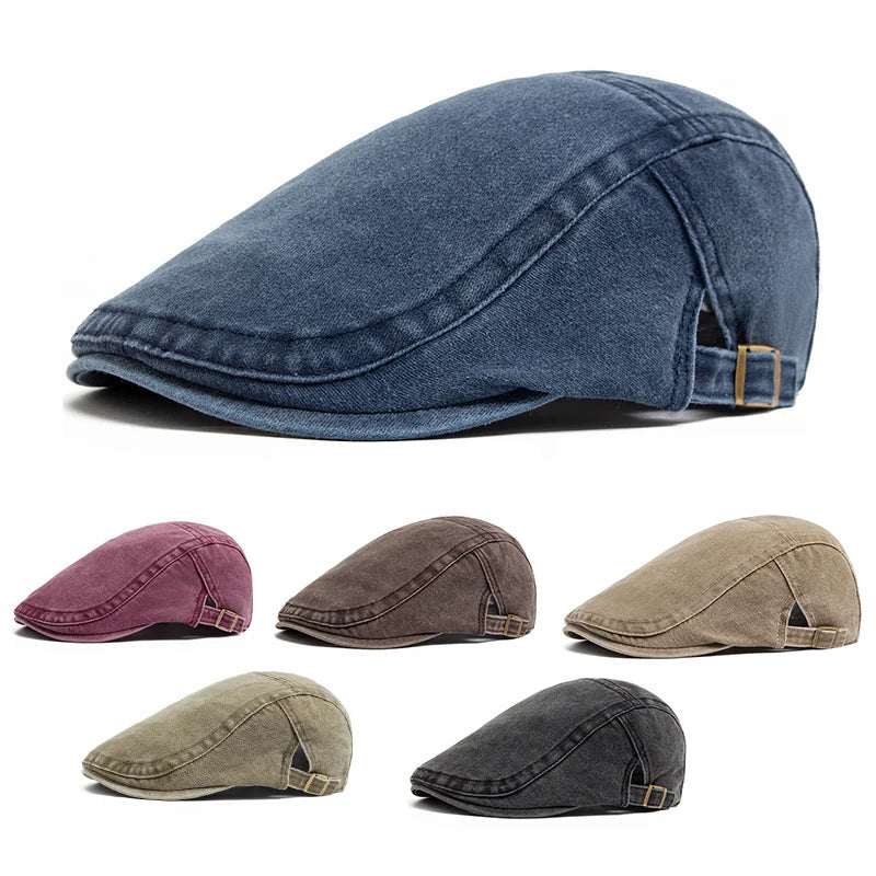 Plaid men’s beret, modern men’s cap Maximus, Men’s Denim Style Beret, Men’s Denim Beret, Men’s Beret, jeans style beret men Maximus, Denim men’s beret Maximus, Denim Beret, cotton men’s beret Maximus, casual stylish hat men Maximus, Beret