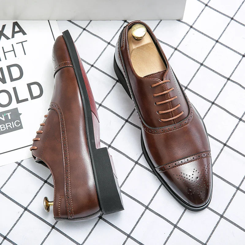 men’s oxford shoes, formal oxford shoes, elegant business footwear, synthetic leather dress shoes, classic formal shoes, Maximus elegance shoes