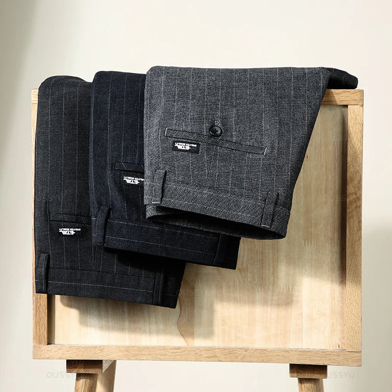 men’s striped dress trousers, formal men’s pants, english style trousers, men’s tailored trousers, classic men’s pants