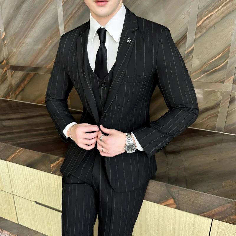 suit, striped suit, slim fit men’s suit, men’s suit, Men’s Slim Suit, Men’s Slim Striped Suit V02, Men’s Slim Striped Suit, Men's Striped Suit
