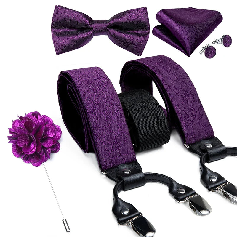 suspenders and bow tie set, Suspenders, patterned suspenders, men’s suspenders set, men’s suspenders, men’s luxury suspenders set, men’s formal accessories set, men’s fashion accessories