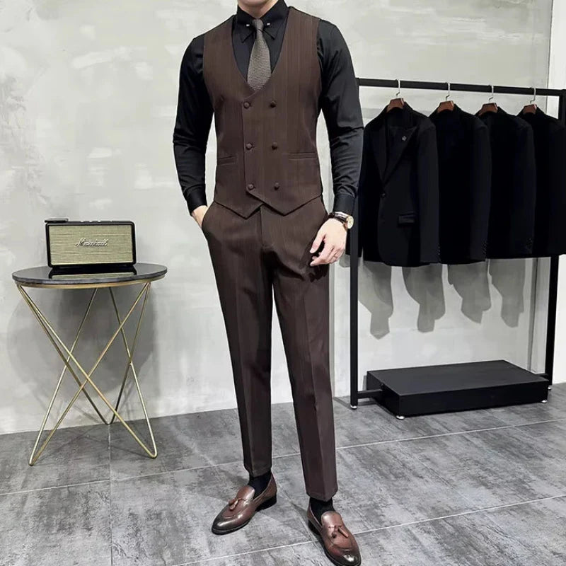 suit, striped suit, men’s suit, Men’s Striped Suit, Men's Striped Suit, Men's Double-Breasted Suit, Men's Double-Breasted Striped Suit, Men's Classic Striped Suit, Men's Classic Double-Breasted Striped Suit, double-breasted suit, Classic Striped Suit