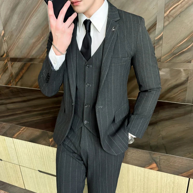 suit, striped suit, slim fit men’s suit, men’s suit, Men’s Slim Suit, Men’s Slim Striped Suit V02, Men’s Slim Striped Suit, Men's Striped Suit